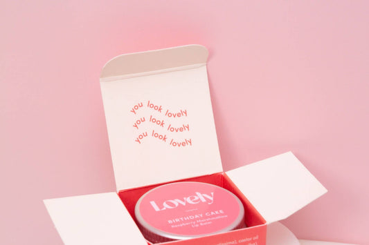 Lip Balm ‘Birthday Cake’ Raspberry Marshmallow