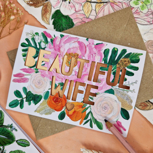 ‘Beautiful Wife' Paper Cut Card