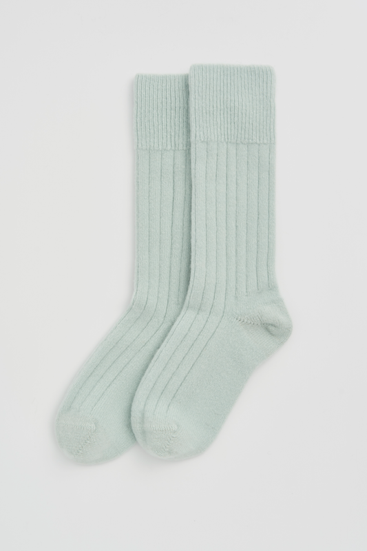 Winter Mint Merino Bed Socks