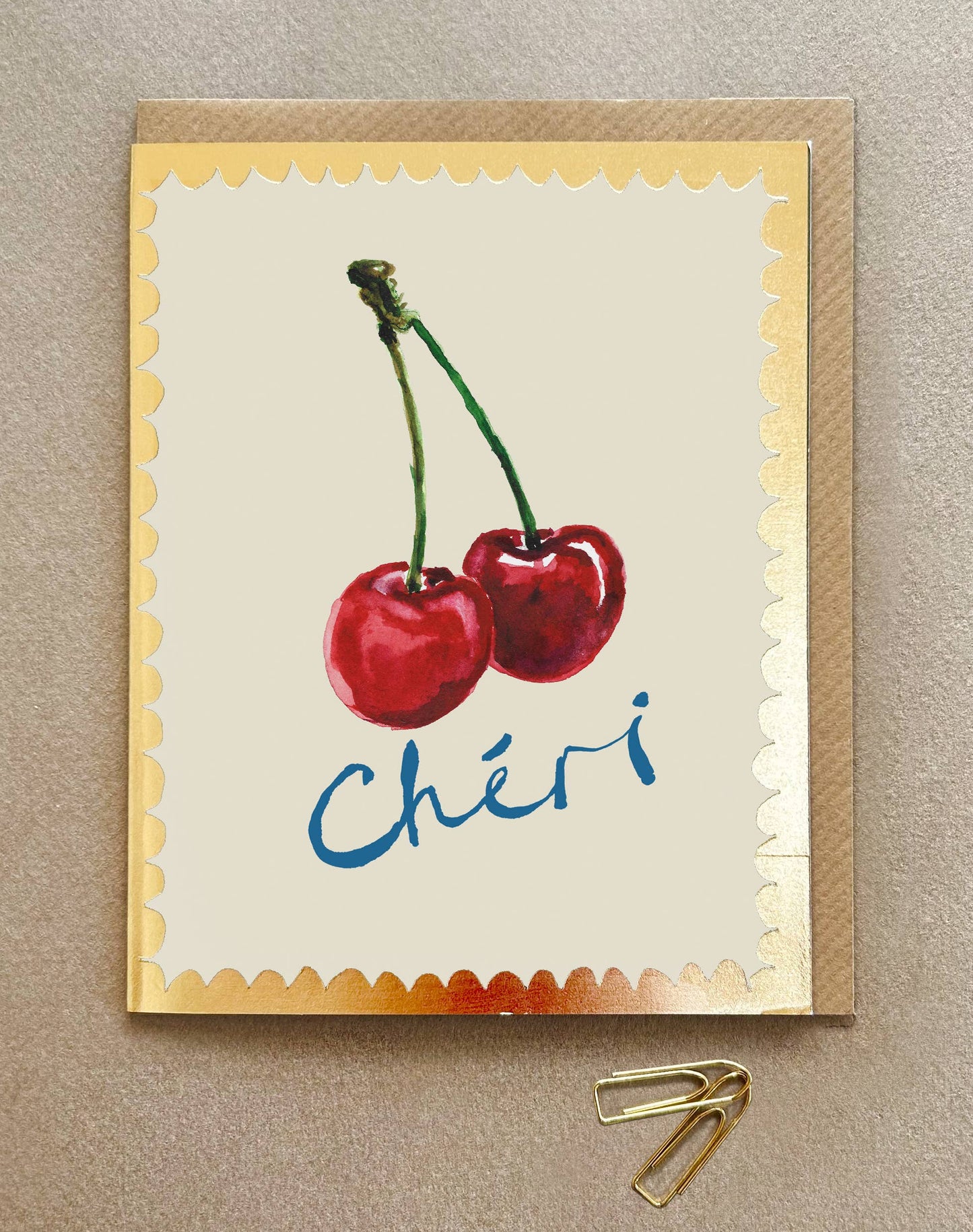 'Chéri' Cherry Greetings Card