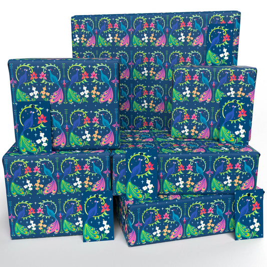 Purple Peacocks Wrapping Paper