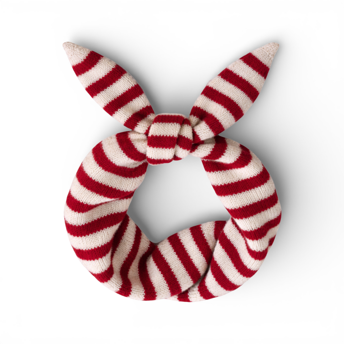 Striped Wool Blend Triangle Neck Scarf - Red