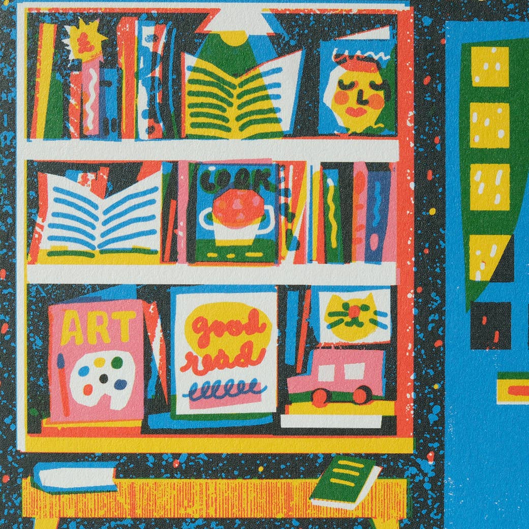 Book Shop Die Cut Card