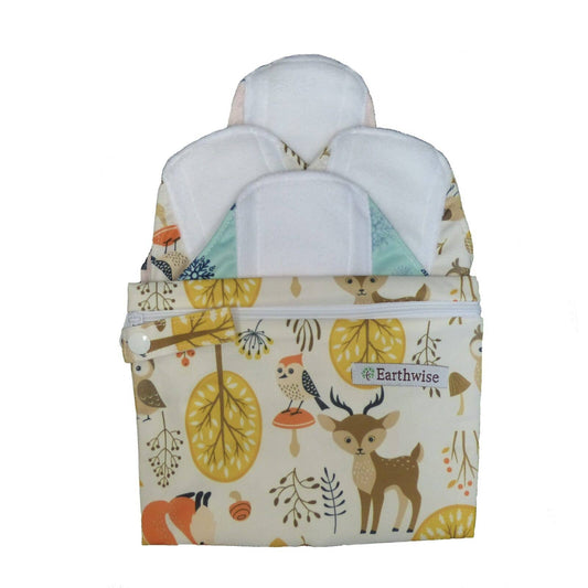 Earthwise Reusable Sanitary Pads Starter Bundle: Charcoal Flowers