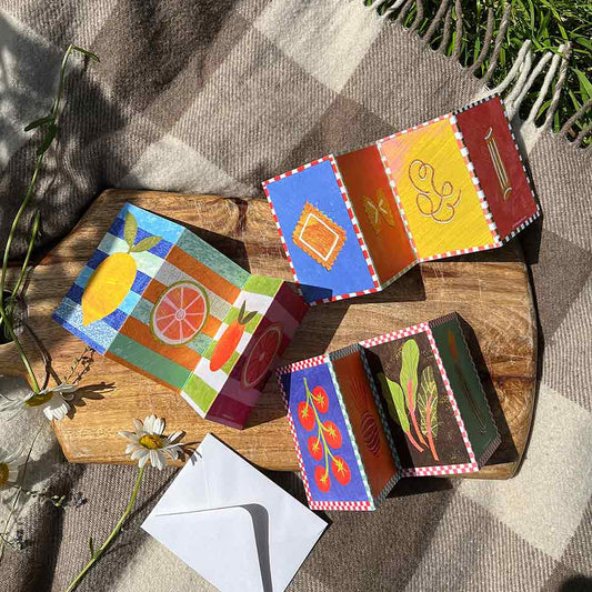 Vegetable Patch Concertina Greeting Card