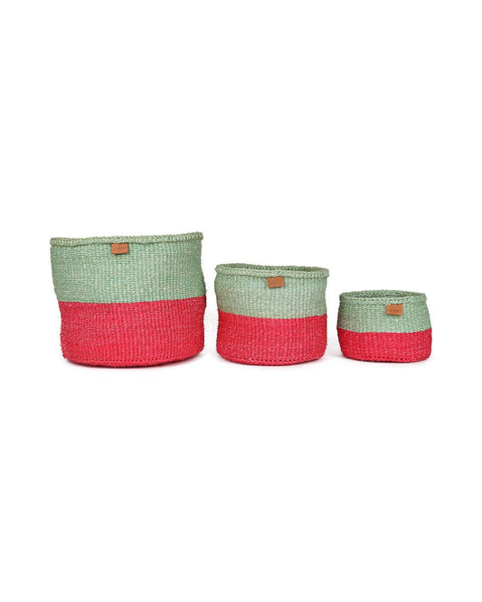 Mimi Mint & Cherry Women’s Cooperative Woven Basket
