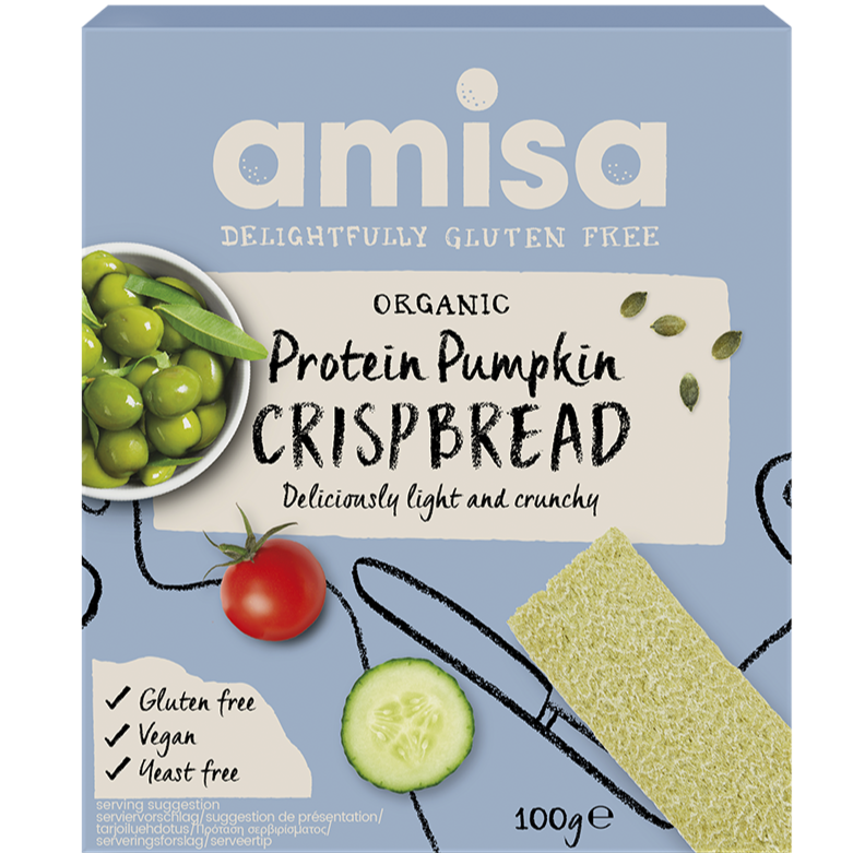 Amisa Gluten Free Pumpkin Seed Crispbread - 100g - SW Coast Refills