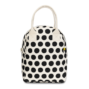 Fluf Zipper Lunch Bag - Polka Dotty Black + White