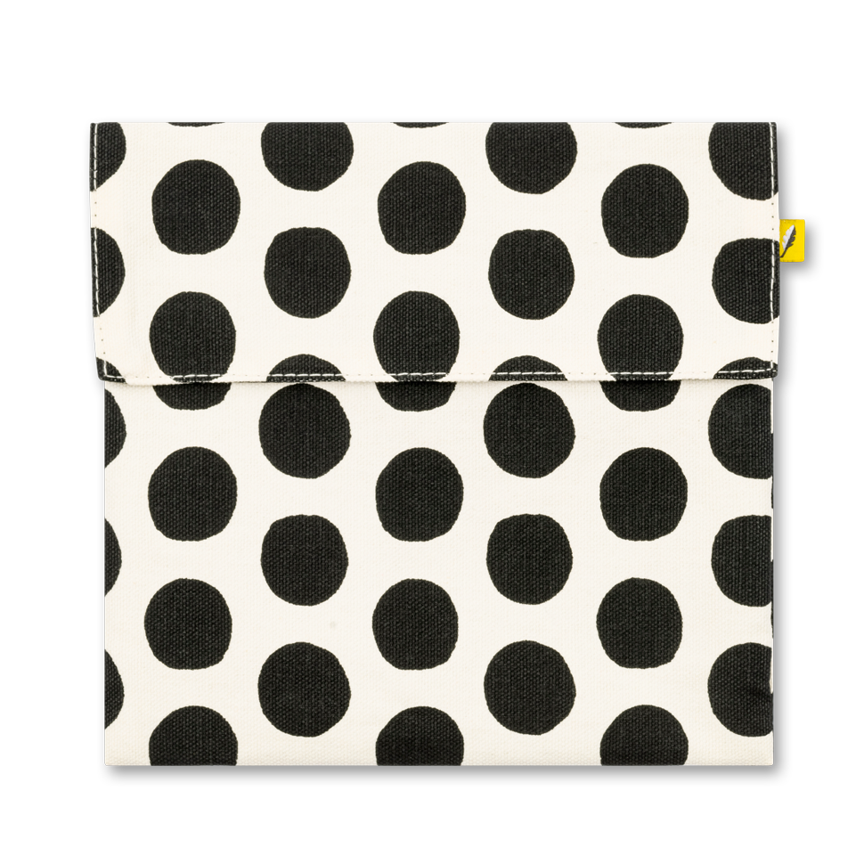 Fluf Flip Snack Bag - Polka Dot Black & White