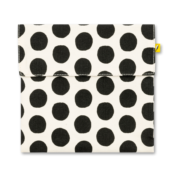 Fluf Flip Snack Bag - Polka Dot Black & White