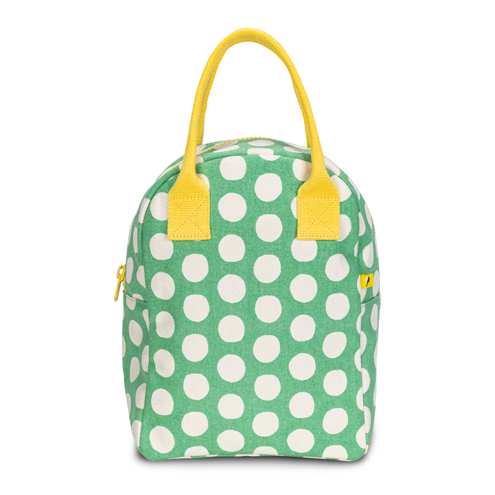 Fluf Zipper Lunch Bag - Dot Spring Green