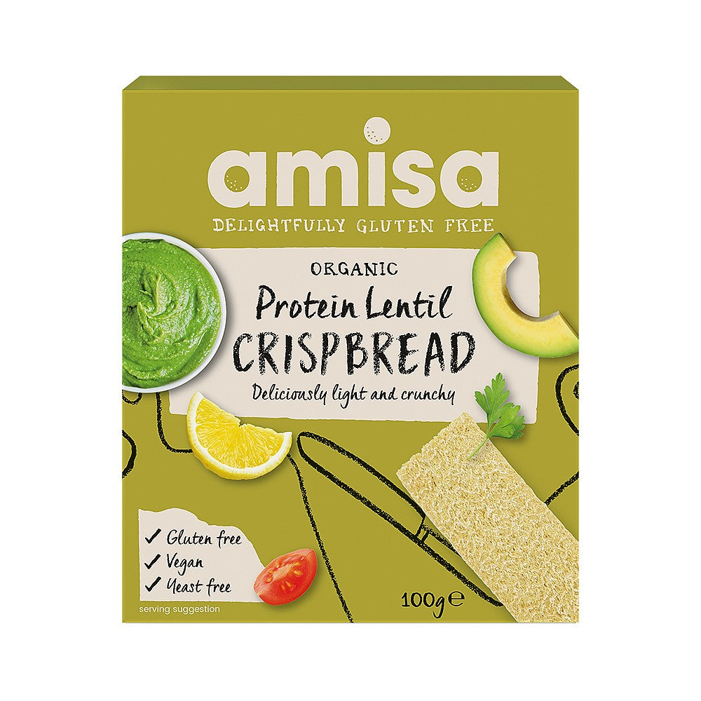 Amisa Gluten Free Lentil Crispbread - 100g - SW Coast Refills
