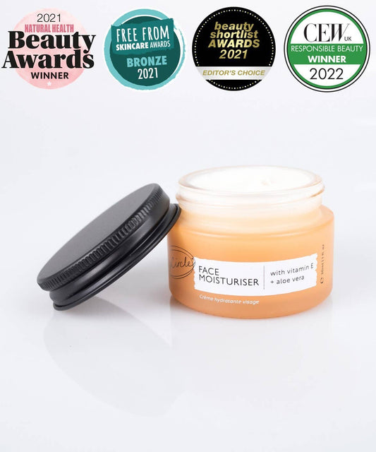 UpCircle Face Moisturiser with Vitamin E + Aloe Vera - Travel Size 30ml