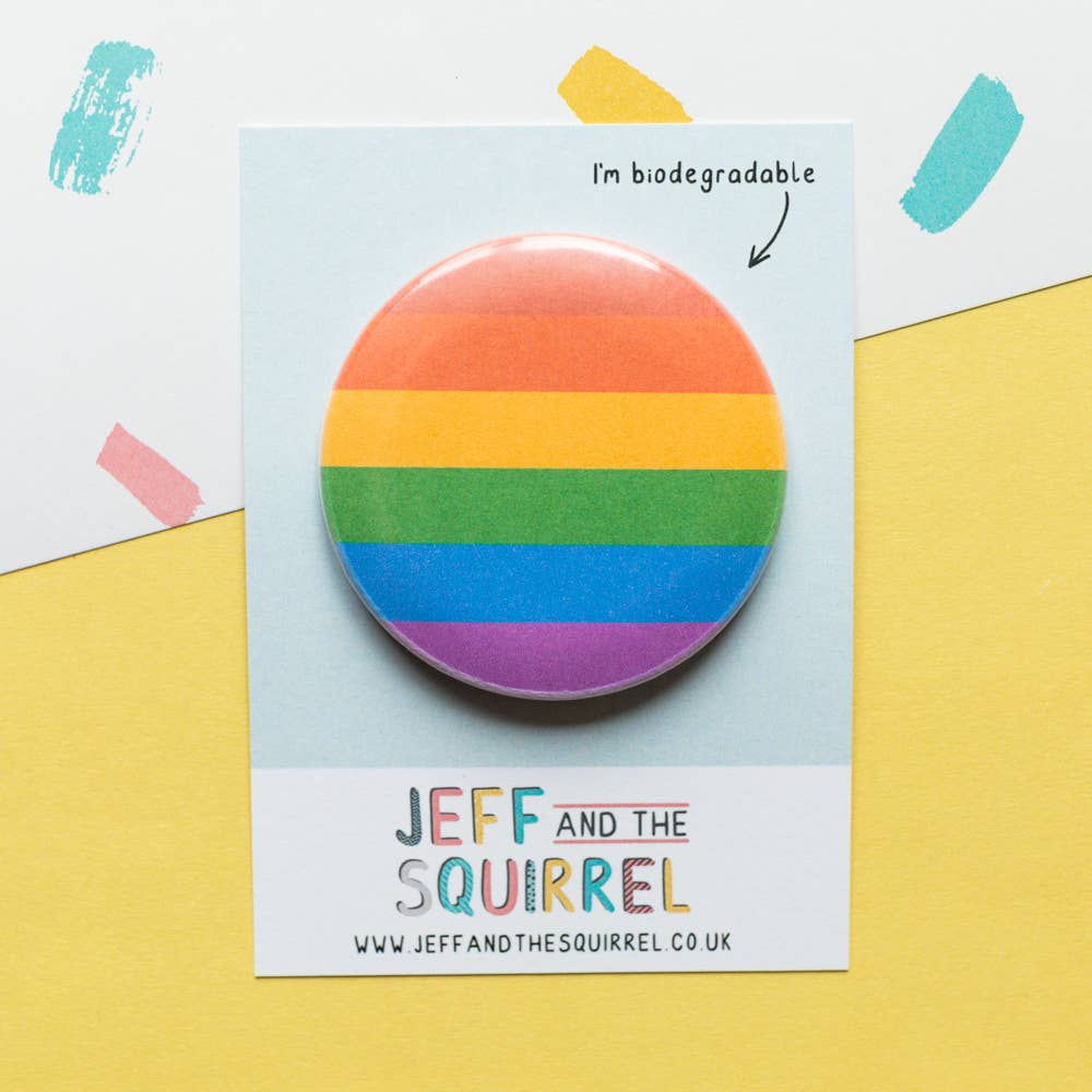 Gay Pride Flag Biodegradable Badge