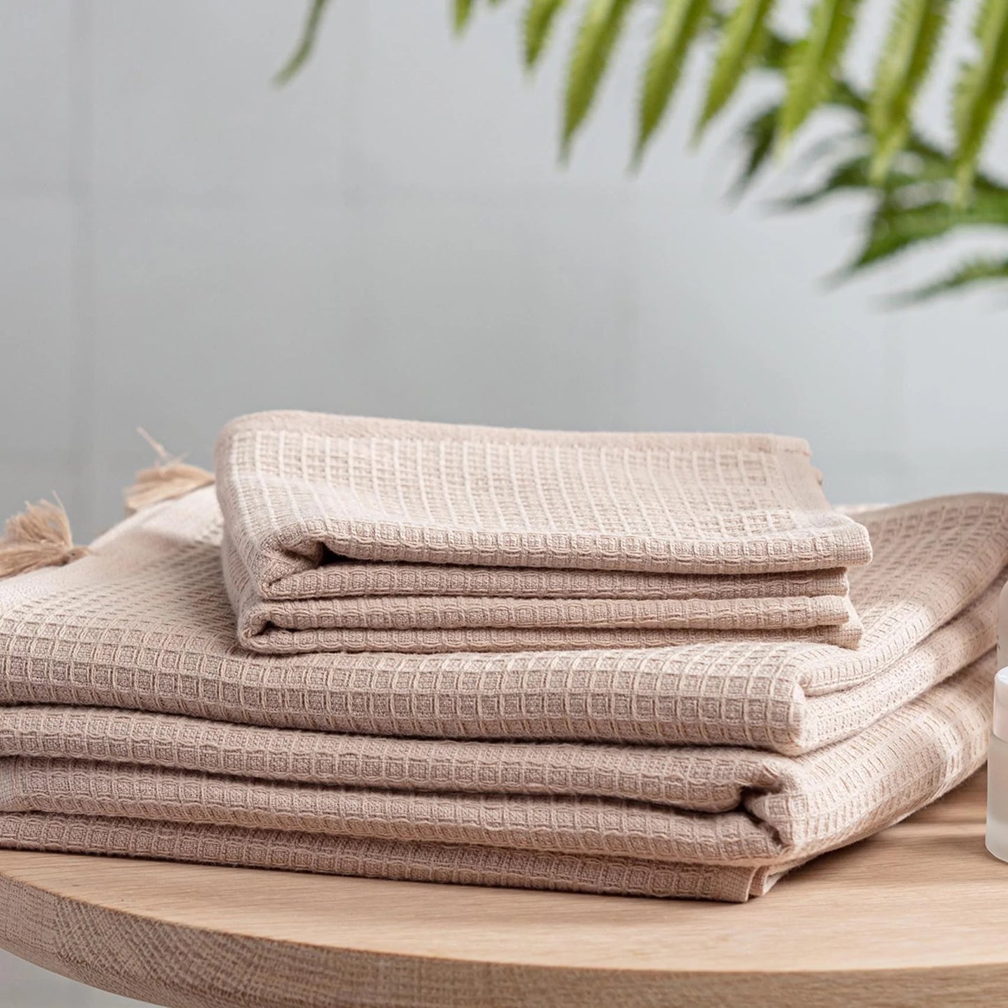 Bamboo Waffle Flannel Face Cloth Set - Santorini Eve