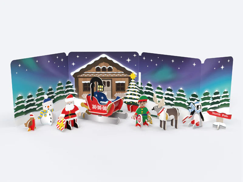 PlayPress Santa's Christmas Midnight Sleigh Ride Playset