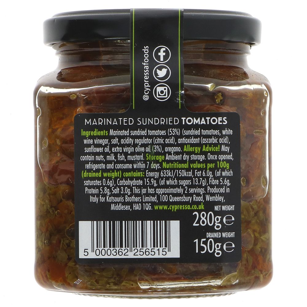 Cypressa Antipasti Marinated Sun-Dried Tomatoes 280g