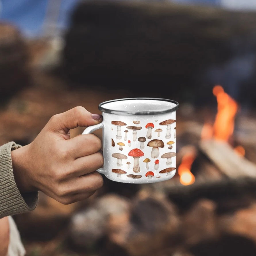 Toadstool Enamel Camping Mug