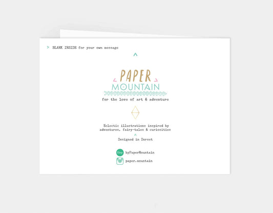 Local Dorset Map Greetings Card Hand Illustrated