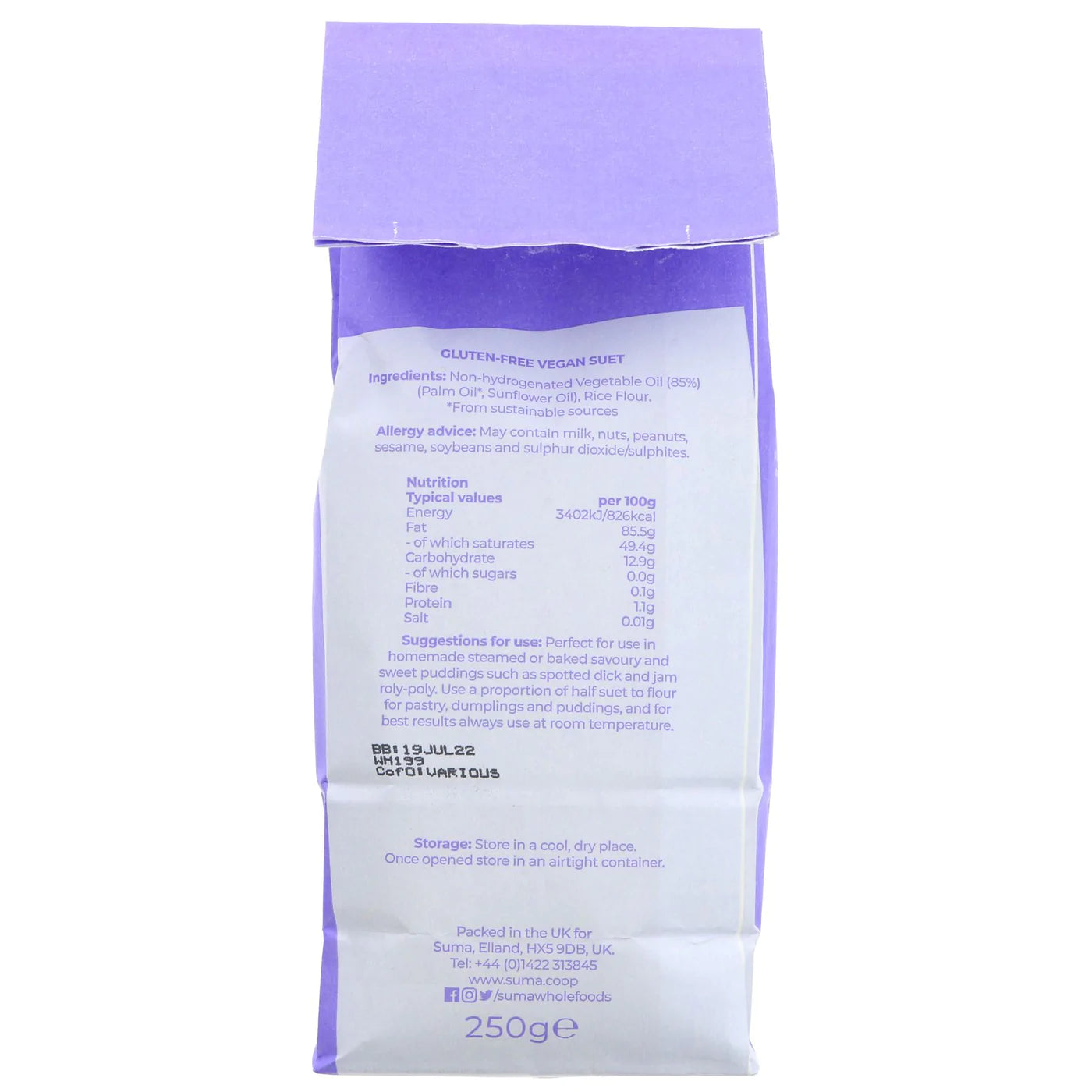 Gluten Free Vegetarian Suet - 250g - SW Coast Refills