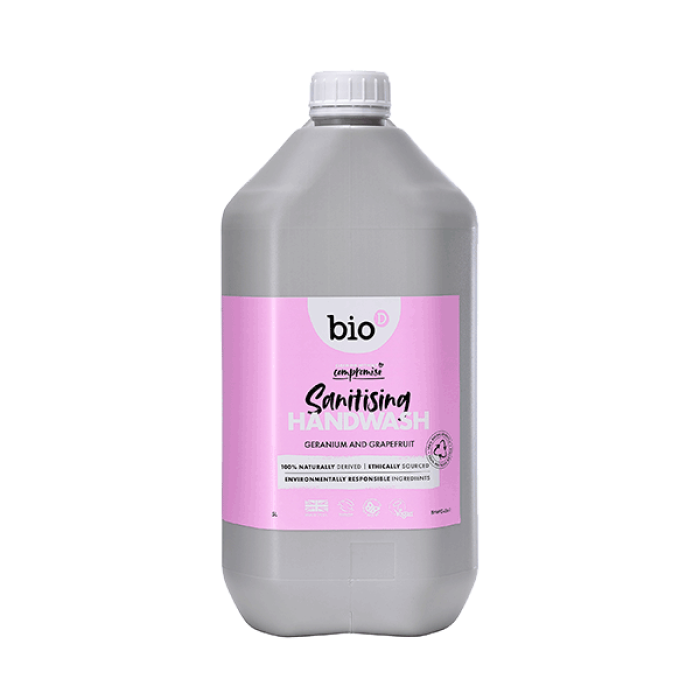 Bio D Sanitising Hand Wash Geranium- 5L - SW Coast Refills