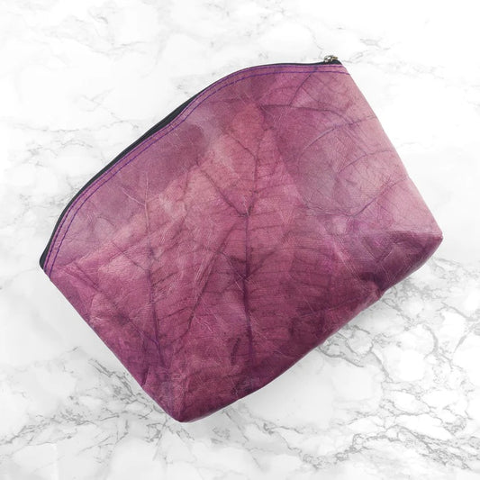 Teak Leaf Vegan Leather Make Up Bag