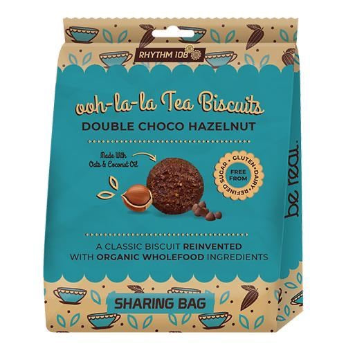 Rhythm 108 Double Choco Hazelnut 135g | Gluten Free & Vegan Biscuits | SW Coast Refills