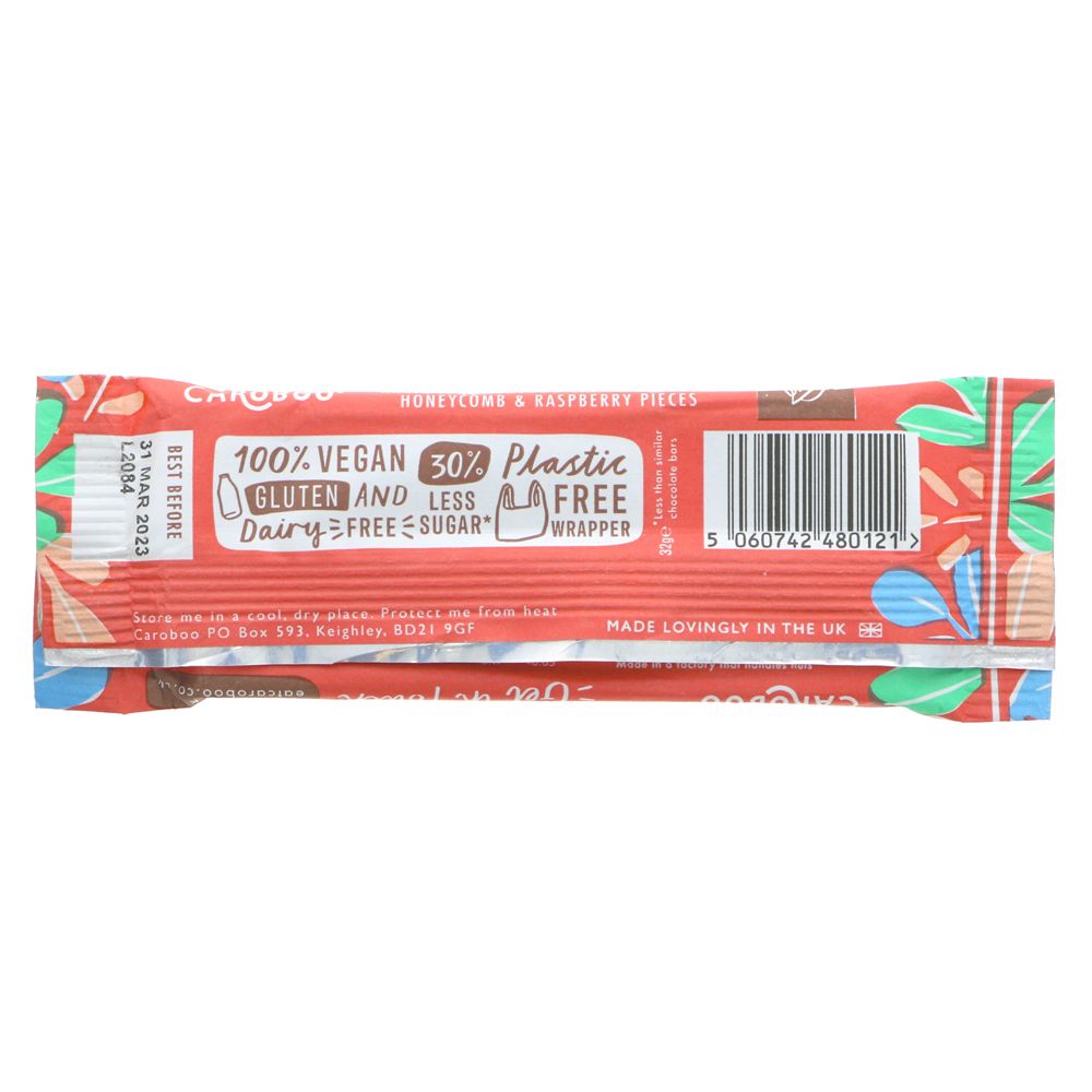 Caroboo Raspberry & Honeycomb Crunch Bar 32g