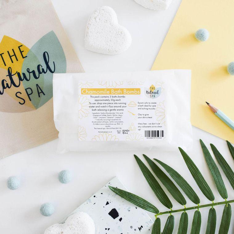 Natural Chamomile Bath Bombs Pack of 3