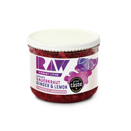 Raw Vibrant Living Sauerkraut - Ginger & Lemon 410g