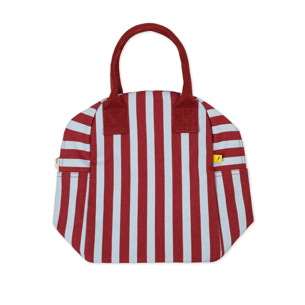 Fluf Organic Cotton Zipper Lunch Bag Awning Stripe Chili Pepper