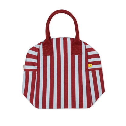 Fluf Organic Cotton Zipper Lunch Bag Awning Stripe Chili Pepper