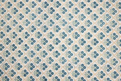 Artisanal Hand Printed Indigo Trellis Wrapping Paper Sheet