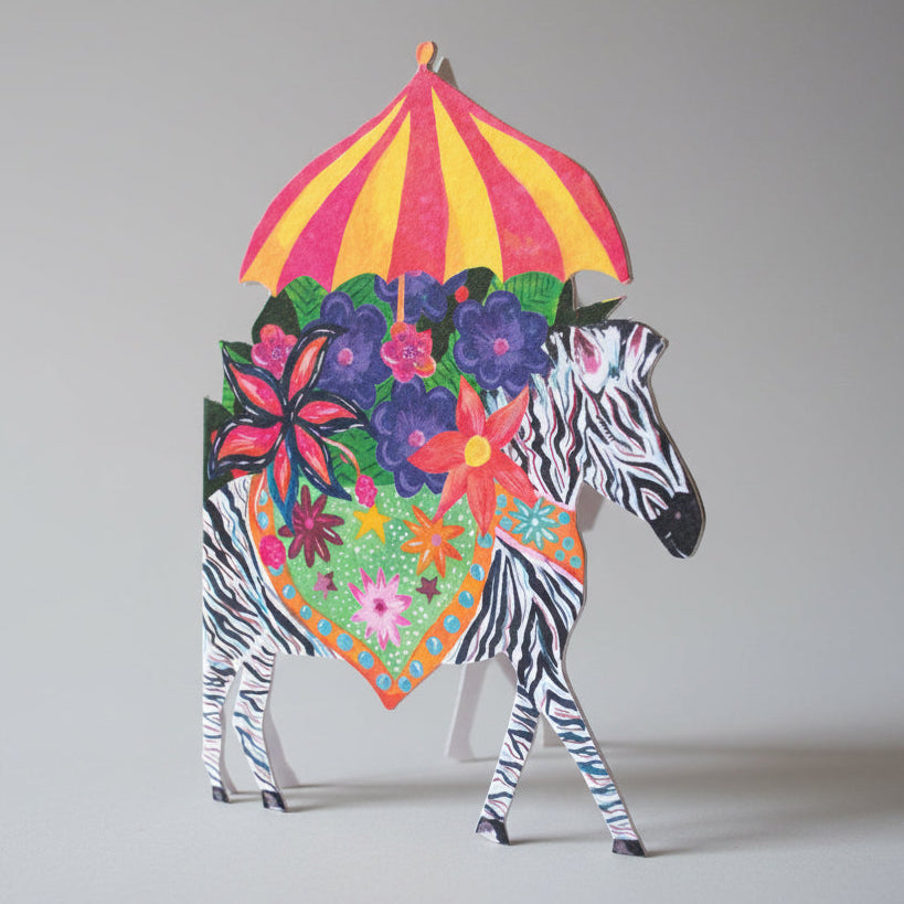Zebra Parade Greeting Card 