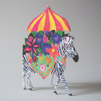 Zebra Parade Greeting Card 