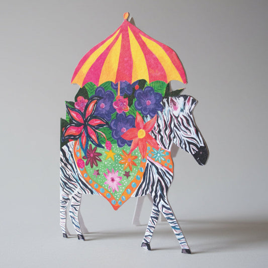 Zebra Parade Greeting Card 