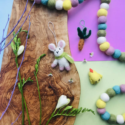 Trio of Handcrafted Felt Easter Hanging Decorations
