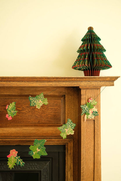 Holly and Ivy Printed Paper Sewn Garland