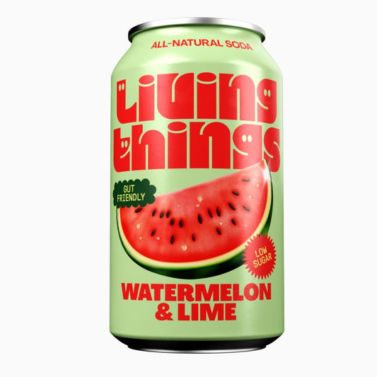 Living Things Watermelon & Lime Prebiotic + Probiotic Soda