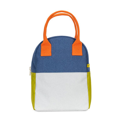 Fluf Zipper Lunch Bag Two Tone Citrus Sky