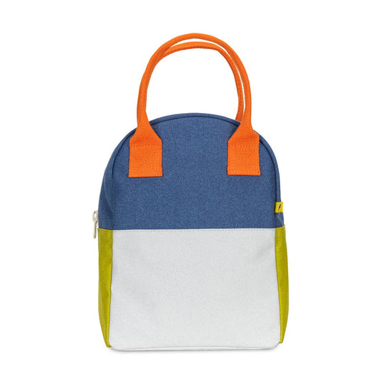 Fluf Zipper Lunch Bag Two Tone Citrus Sky