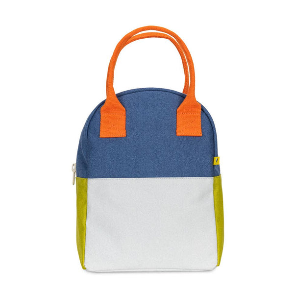 Fluf Zipper Lunch Bag Two Tone Citrus Sky