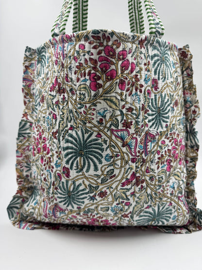 French Frill Reversible Kantha Tote Bag