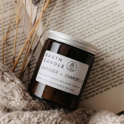 Earth Candle Lavender + Chamomile Soy Candle