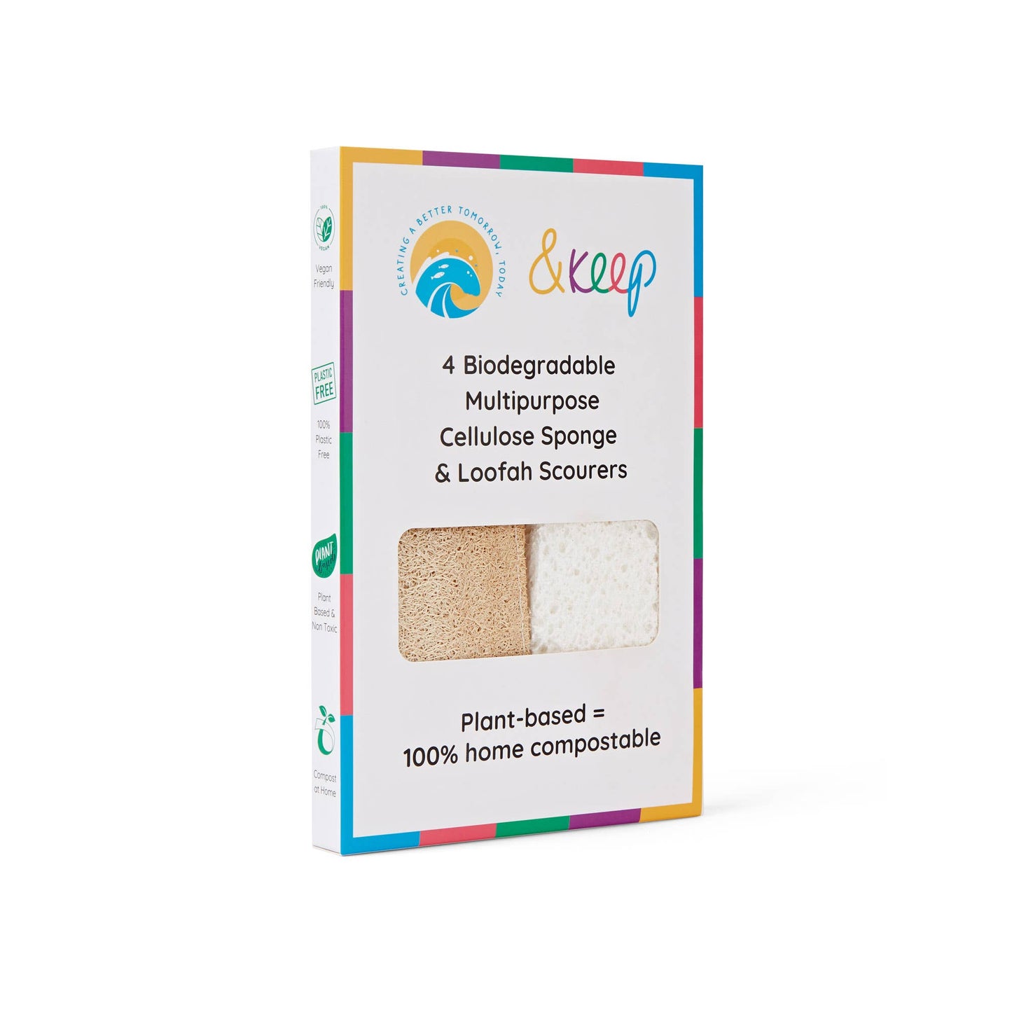 Pack of 4 &Keep Loofah Kitchen Sponge Scourers