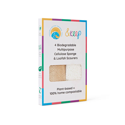 Pack of 4 &Keep Loofah Kitchen Sponge Scourers