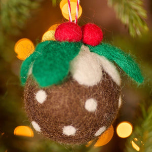 Felt Christmas Pudding Bauble