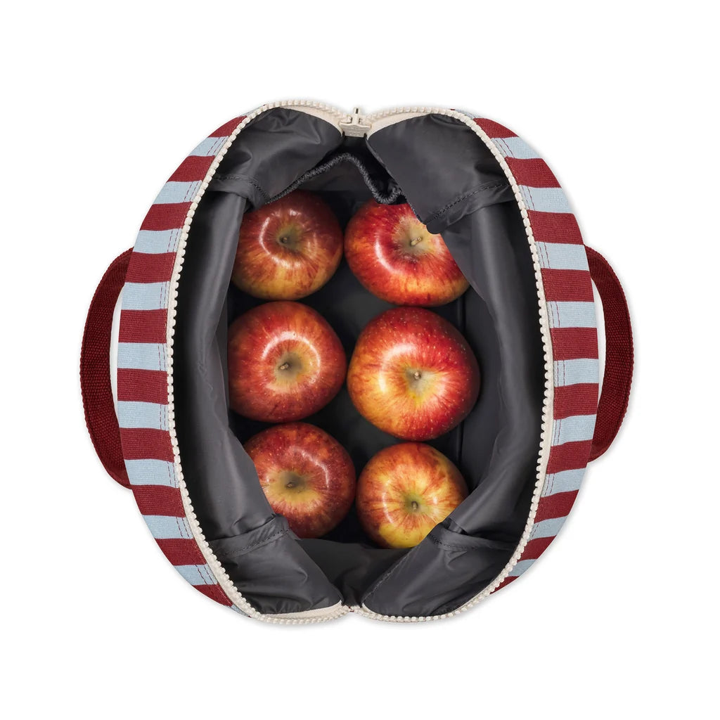 Fluf Organic Cotton Zipper Lunch Bag Awning Stripe Chili Pepper