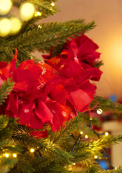 Recycled Sari Tinsel Garland - Red