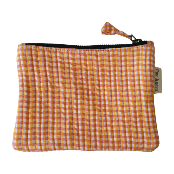 Indian Cotton Printed Pouch - Pink Lemonade